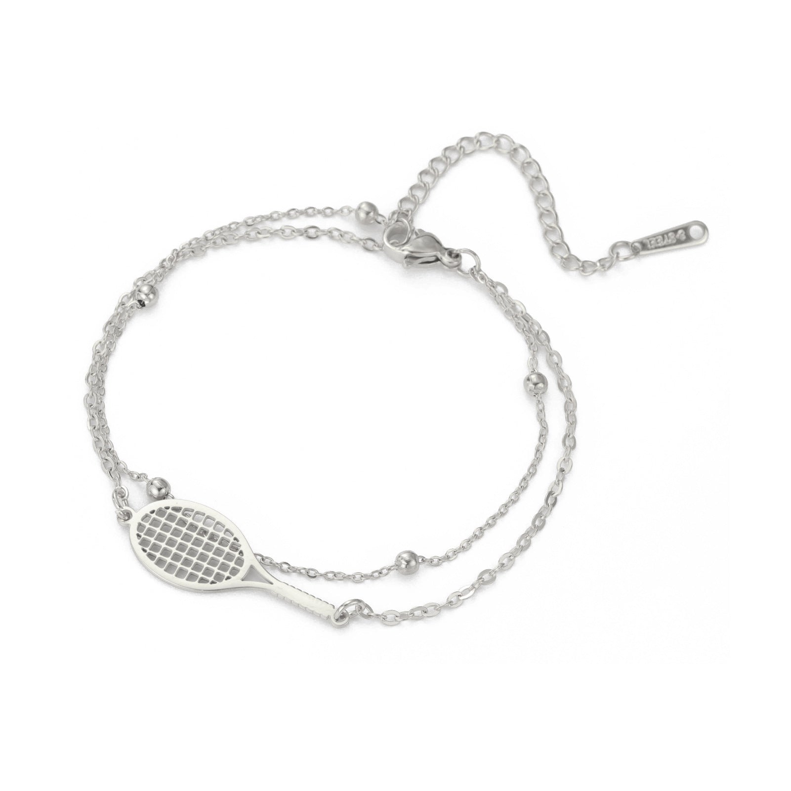 Wholesale Double Hole Volleyball Basketball Pendant Stainless Steel Bracelet